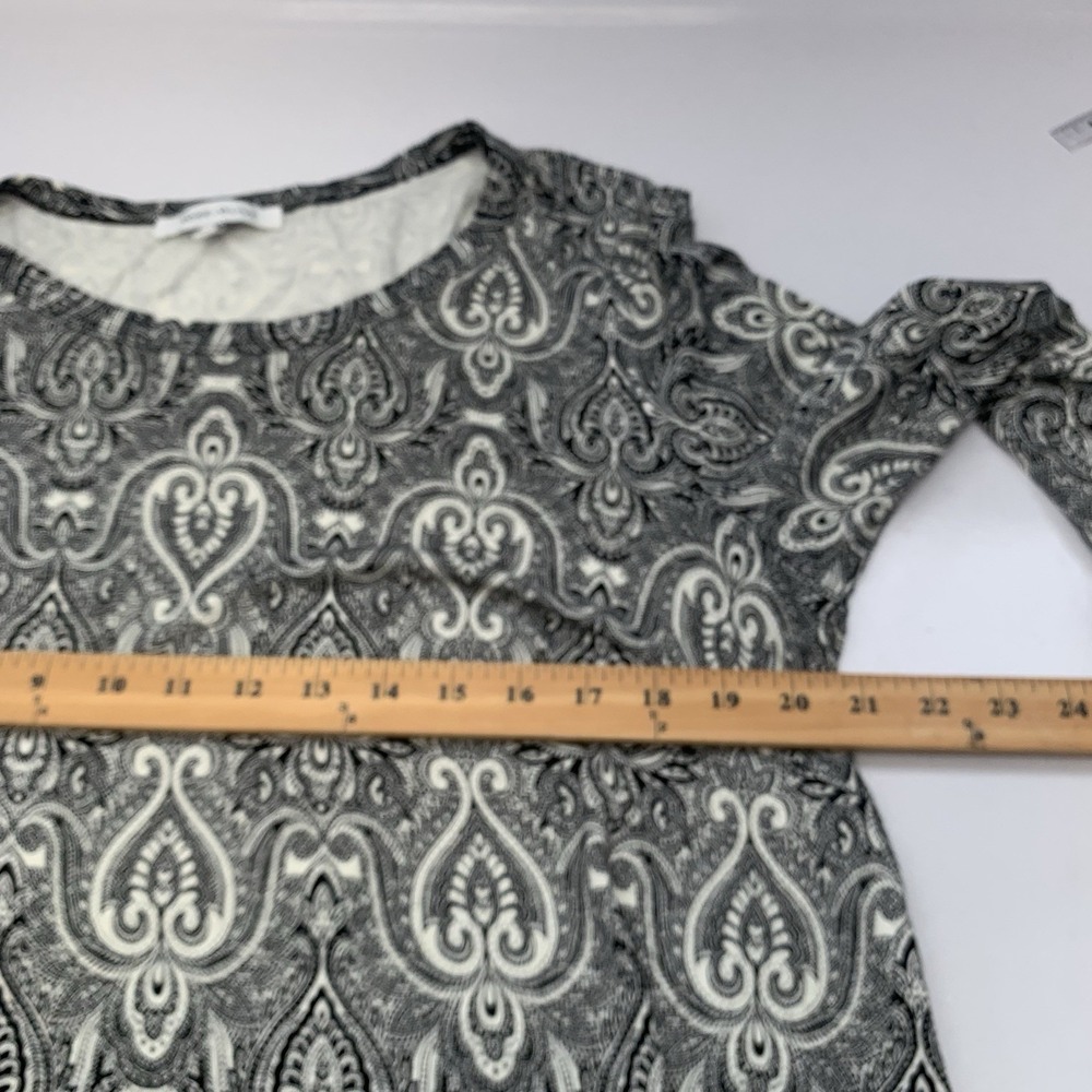 Rose & Olive Blouse 1X Pull Over Printed  Stretch 3/4 Sleeve Classic Office Work - Picture 8 of 9